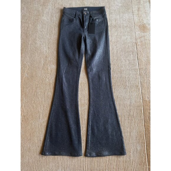 PAIGE Lou Lou Glitter Coated Flare Jeans 25 NWT - Picture 4 of 11